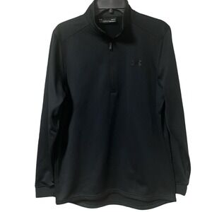 Under Armour Men ColdGear Black Loose Fit 1/4 Zip Pullover Sweatshirt‎ Medium